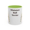 11oz Miniature Bull Terrier Mug, Light Green, front view