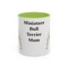 11oz-miniature-bull-terrier-mug-mom-light-green 11oz Miniature Bull Terrier Dog Mom Mug, Light Green, front view