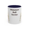 11oz Miniature Bull Terrier Mug, Navy, front view