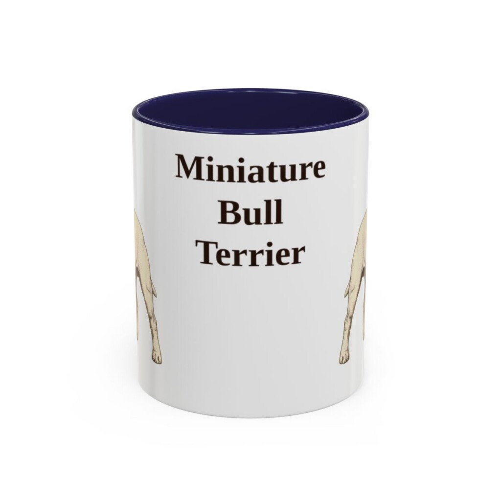 11oz Miniature Bull Terrier Mug, Navy, front view
