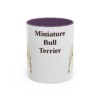11oz Miniature Bull Terrier Mug, Purple, front view