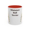 11oz Miniature Bull Terrier Mug, Red, front view