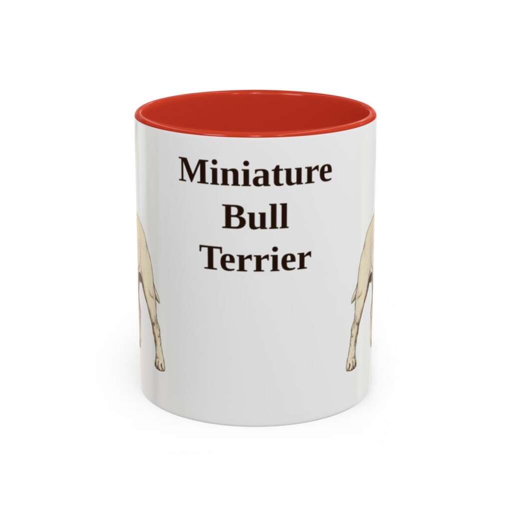 11oz Miniature Bull Terrier Mug, Red, front view