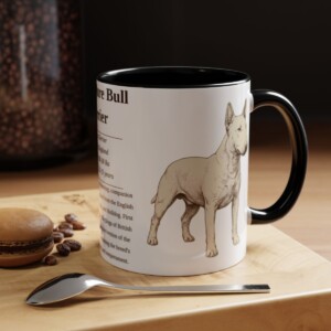 11oz Miniature Bull Terrier Mug, Black, lifestyle photo