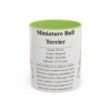 11oz-miniature-bull-terrier-mug-writeup-light-green 11oz Miniature Bull Terrier Mug, Light Green, front view