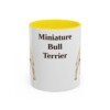 11oz Miniature Bull Terrier Mug, Yellow, front view