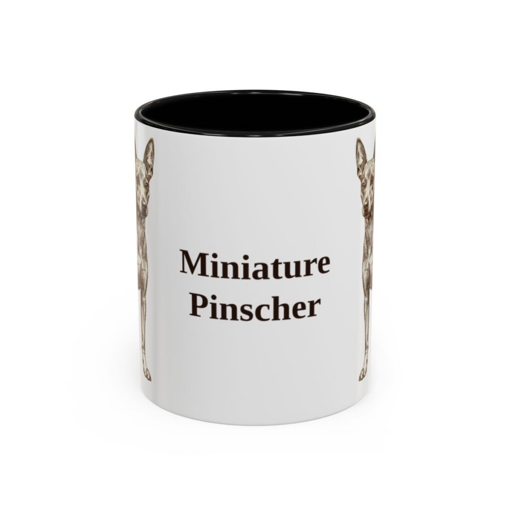 11oz Miniature Pinscher Mug, Black, front view