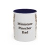 11oz Miniature Pinscher Dog Dad Mug, Navy, front view