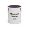 11oz Miniature Pinscher Dog Dad Mug, Purple, front view