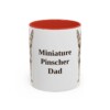 11oz Miniature Pinscher Dog Dad Mug, Red, front view