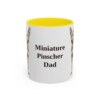 11oz Miniature Pinscher Dog Dad Mug, Yellow, front view