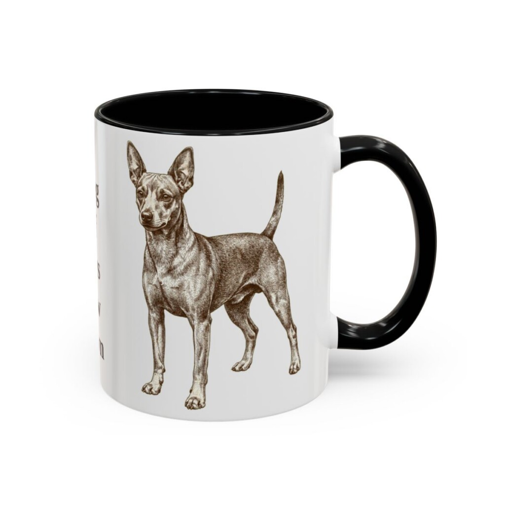 11oz Funny Miniature Pinscher Mug, Black, right side view