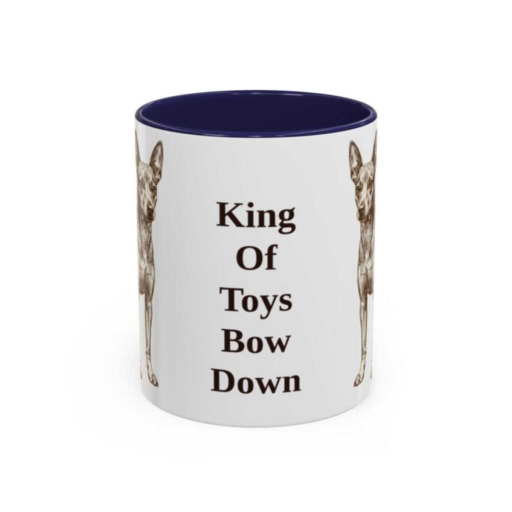 11oz Funny Miniature Pinscher Mug, Navy, front view