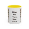 11oz Funny Miniature Pinscher Mug, Yellow, front view