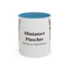 11oz Miniature Pinscher Latin Mug, Light Blue, front view