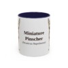 11oz Miniature Pinscher Latin Mug, Navy, front view