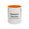 11oz Miniature Pinscher Latin Mug, Orange, front view