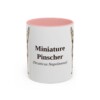 11oz Miniature Pinscher Latin Mug, Pink, front view