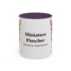 11oz Miniature Pinscher Latin Mug, Purple, front view