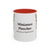 11oz Miniature Pinscher Latin Mug, Red, front view