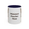 11oz Miniature Pinscher Dog Mom Mug, Navy, front view