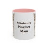 11oz Miniature Pinscher Dog Mom Mug, Pink, front view
