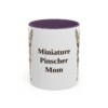 11oz Miniature Pinscher Dog Mom Mug, Purple, front view