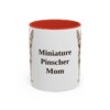 11oz Miniature Pinscher Dog Mom Mug, Red, front view