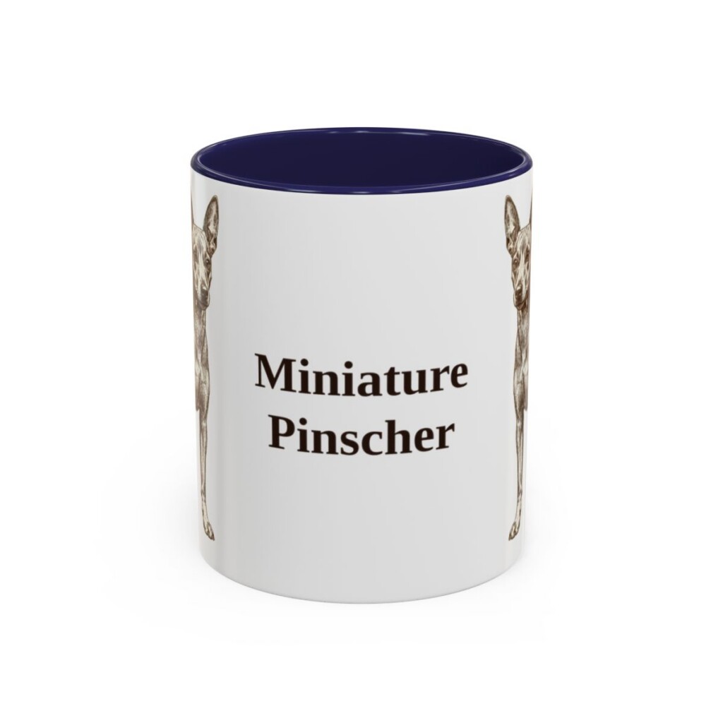 11oz Miniature Pinscher Mug, Navy, front view