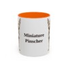 11oz Miniature Pinscher Mug, Orange, front view
