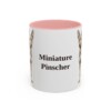 11oz Miniature Pinscher Mug, Pink, front view