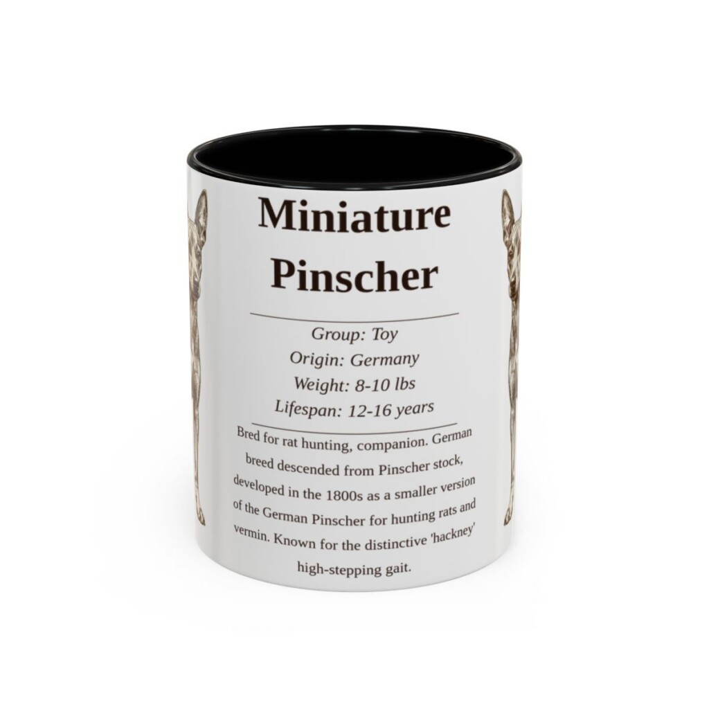 11oz Miniature Pinscher Mug, Black, front view