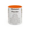 11oz Miniature Pinscher Mug, Orange, front view