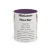 11oz Miniature Pinscher Mug, Purple, front view