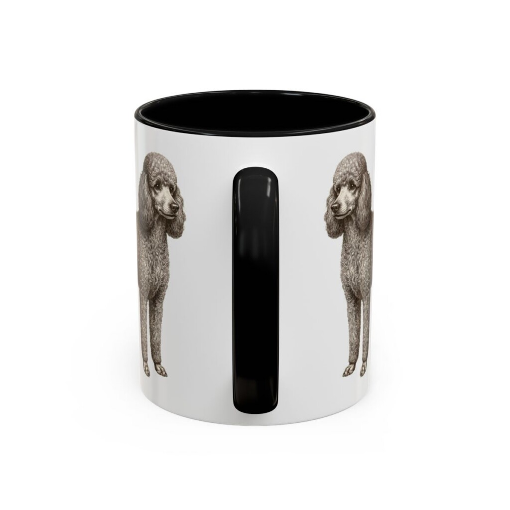 11oz Miniature Poodle Mug, Black, back view