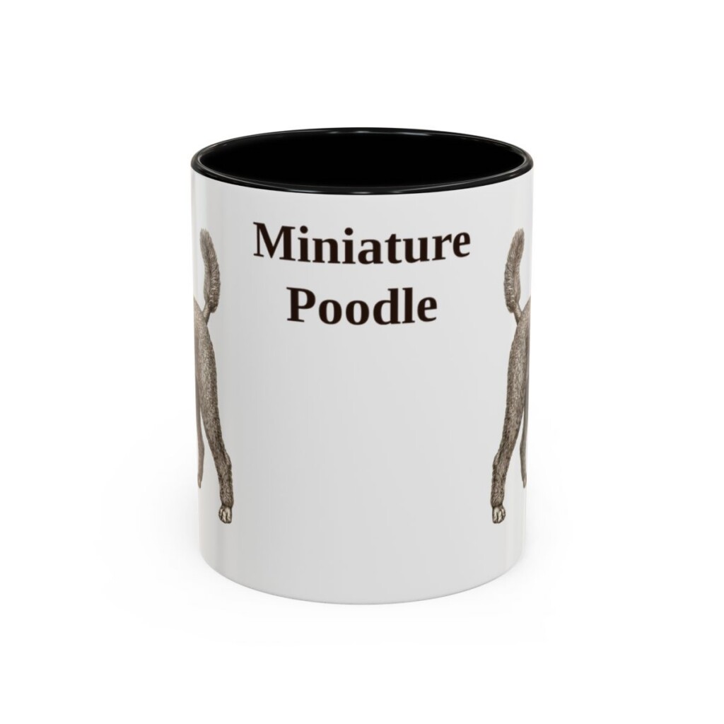 11oz Miniature Poodle Mug, Black, front view