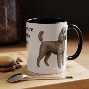 11oz Miniature Poodle Dog Dad Mug, Black, lifestyle photo