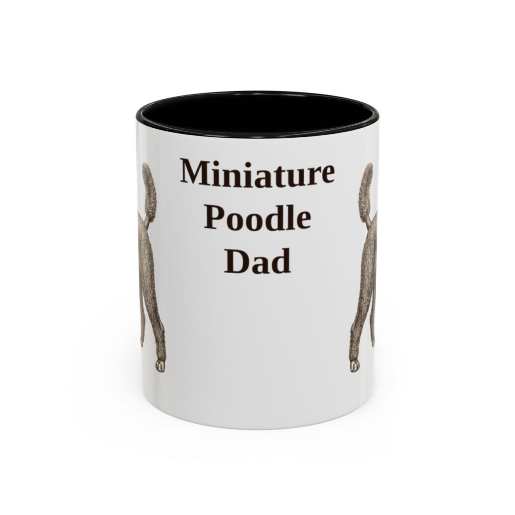 11oz Miniature Poodle Dog Dad Mug, Black, front view