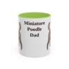 11oz Miniature Poodle Dog Dad Mug, Light Green, front view