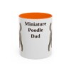 11oz Miniature Poodle Dog Dad Mug, Orange, front view
