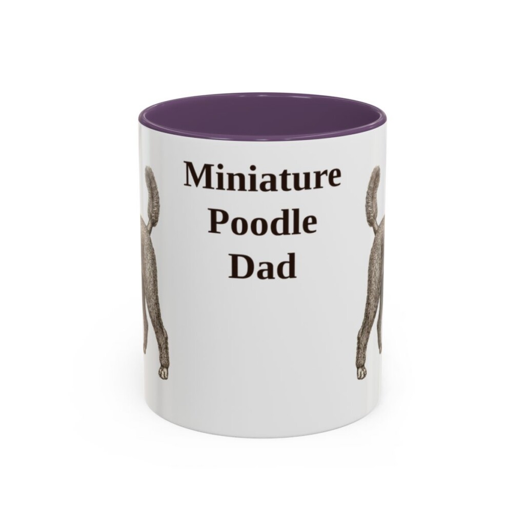 11oz Miniature Poodle Dog Dad Mug, Purple, front view