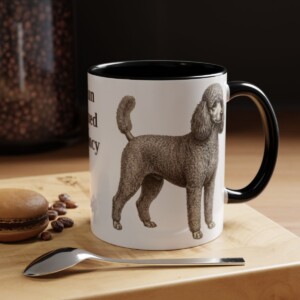 11oz Funny Miniature Poodle Mug, Black, lifestyle photo