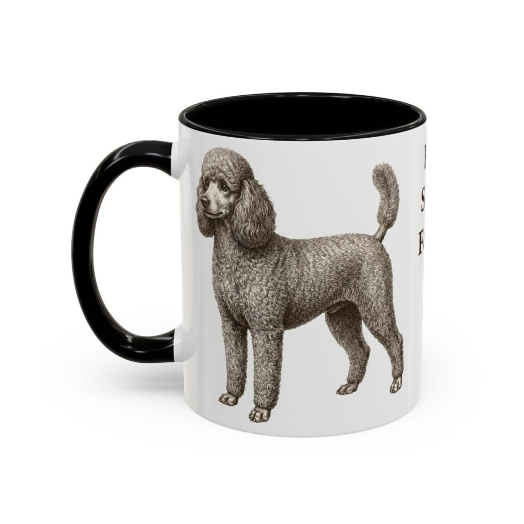 11oz Funny Miniature Poodle Mug, Black, left side view