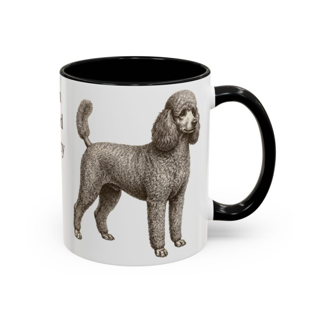 11oz Funny Miniature Poodle Mug, Black, right side view