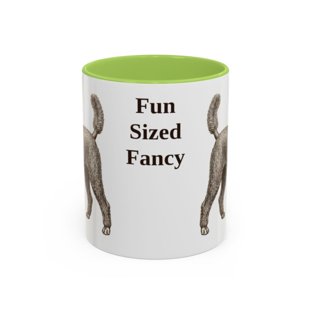11oz Funny Miniature Poodle Mug, Light Green, front view