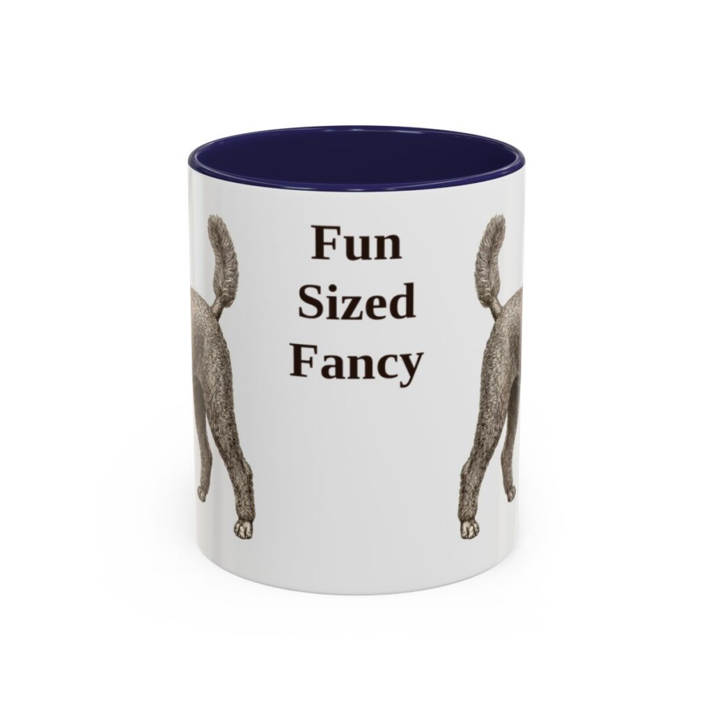 11oz Funny Miniature Poodle Mug, Navy, front view