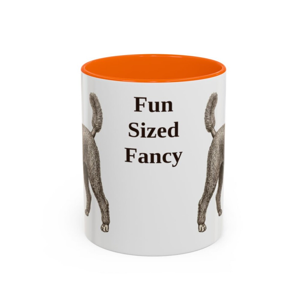 11oz Funny Miniature Poodle Mug, Orange, front view