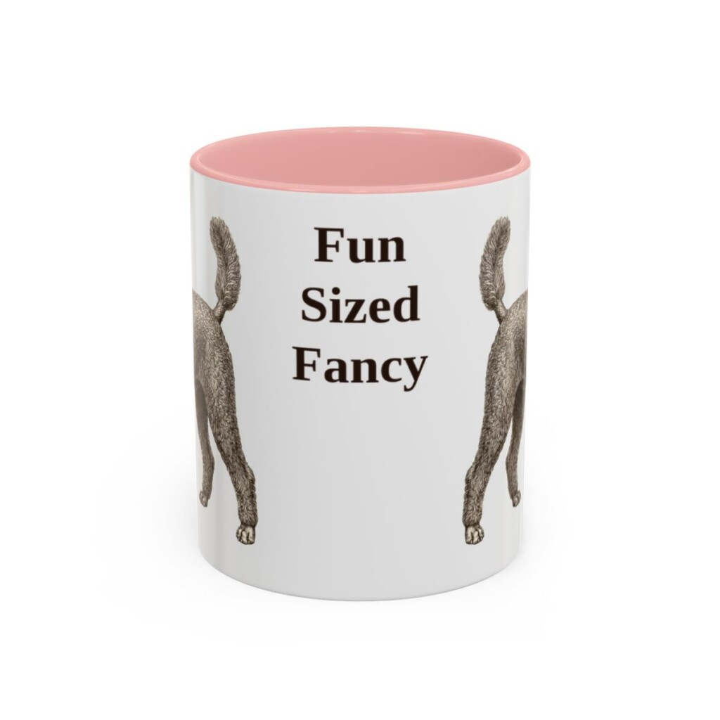 11oz Funny Miniature Poodle Mug, Pink, front view