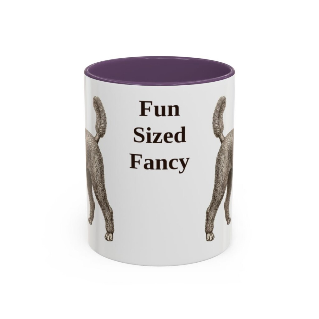 11oz Funny Miniature Poodle Mug, Purple, front view