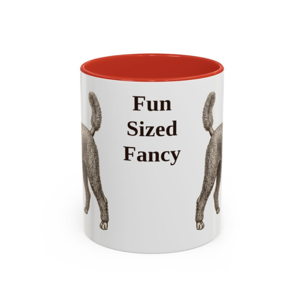 11oz Funny Miniature Poodle Mug, Red, front view